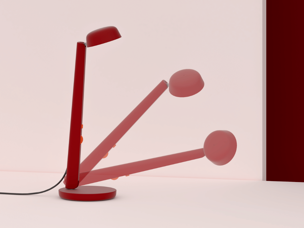 Lampe ergonomique bureau rouge polux