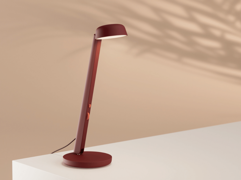 Lampe ergonomique bureau rouge polux