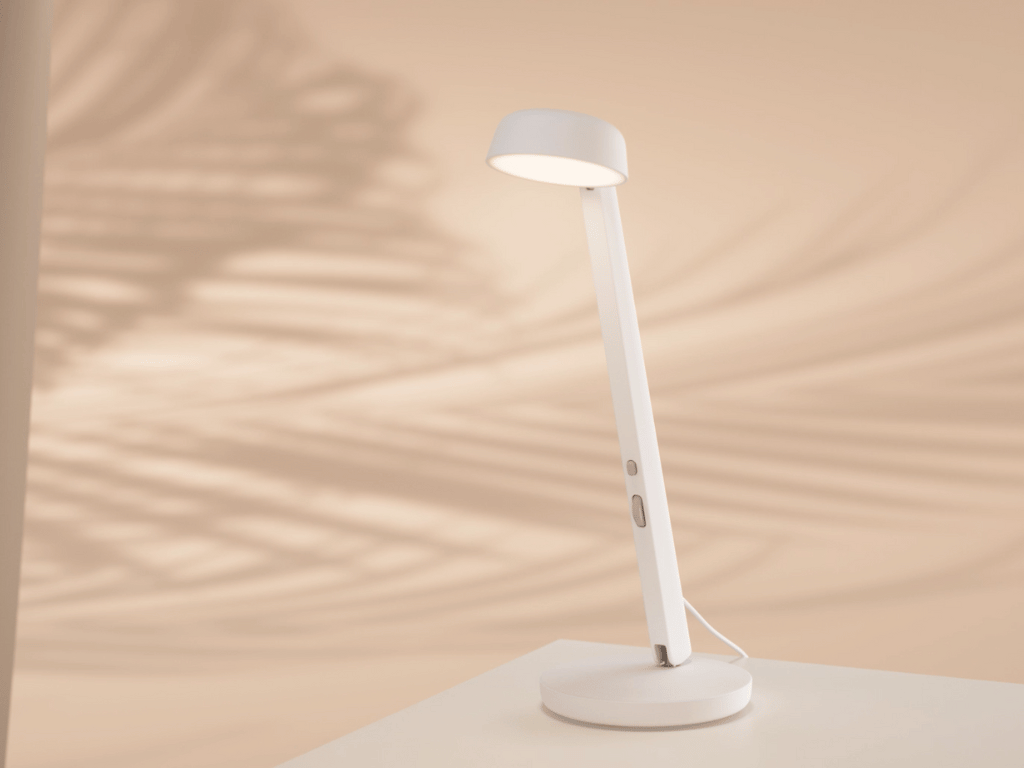 Lampe ergonomique bureau blanche polux